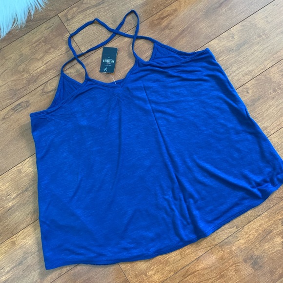NWT Hollister Blue Cropped Lace Tank Top-S - Picture 7 of 7